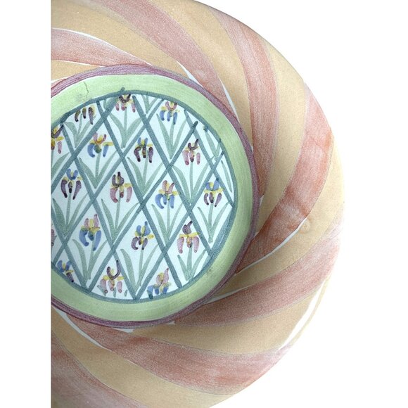 Mackenzie-Childs Bearded Iris Salad Plate 8.75" Victoria Richard Retired Vintage - Picture 3 of 8
